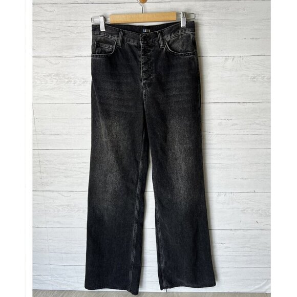 Rails Jeans Womens Size 26 Black The Getty High Rise Wide Leg Button Fly - Picture 3 of 16